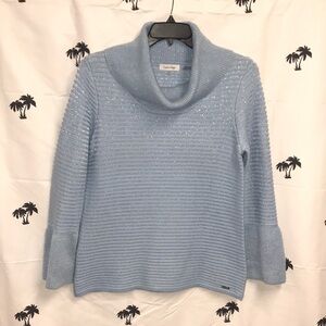 Calvin Klein Oversized Powder Blue/Silver Sweater